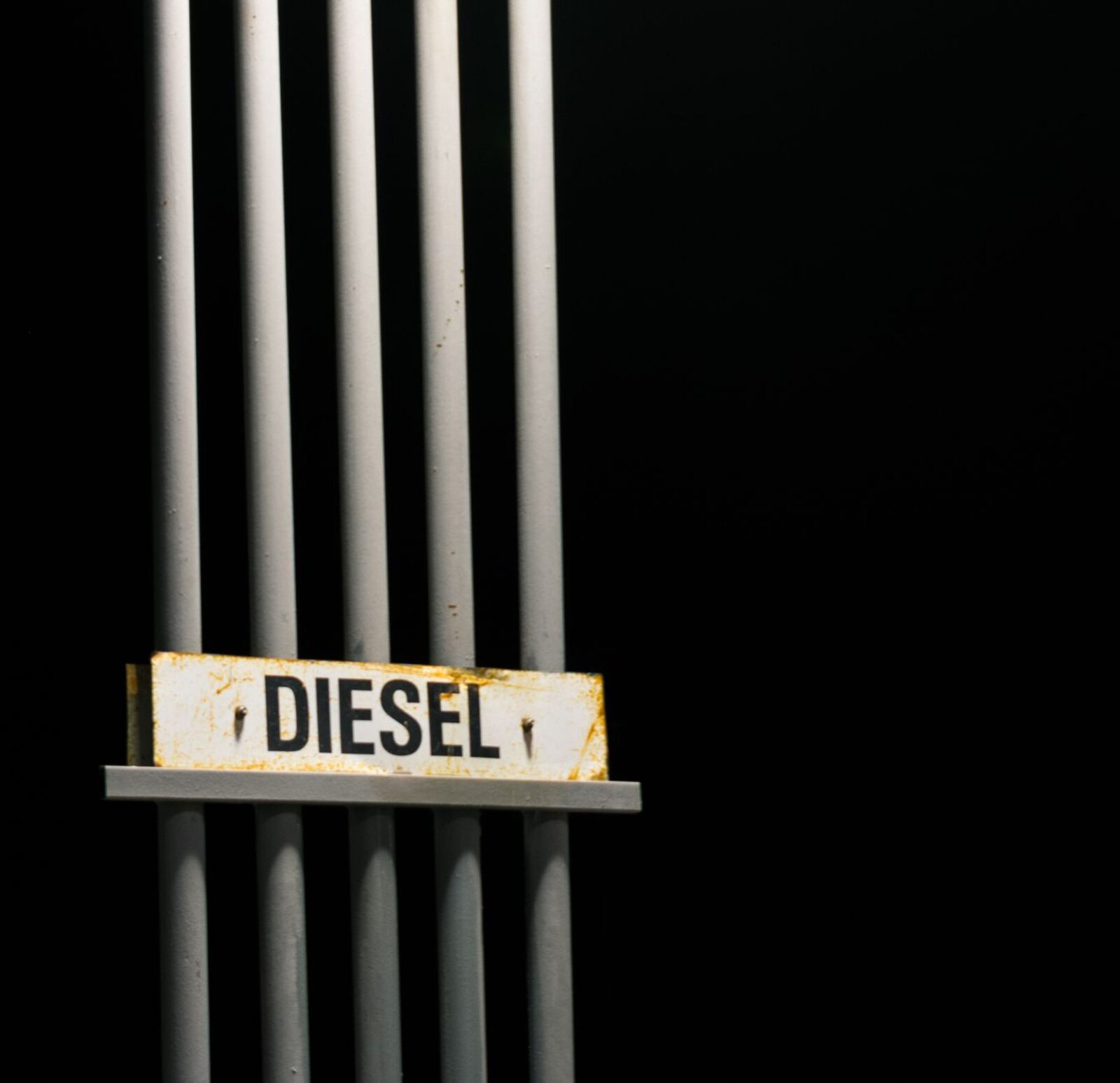 Pump handle at a farm fuel station